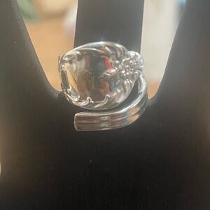 Elegant Silver Wrap Ring Handmade Jewelry made from Vintage Silverware size 9